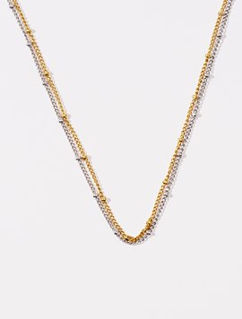 Gold Silver double necklace