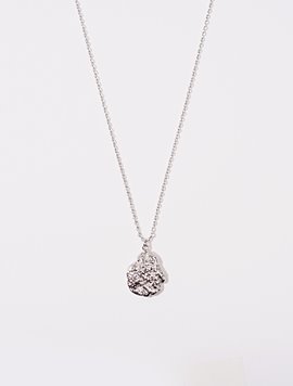 White silver stone necklace 40% SALE