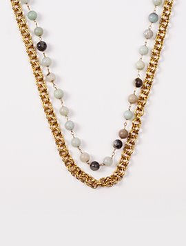 Beads and gold double necklace SALE