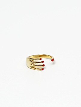 Red nail Ring